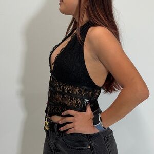 Elegant Black Lace Women's Top